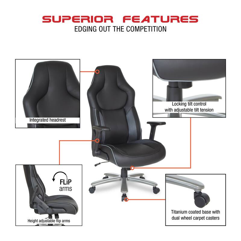 Big & Tall Gaming Chair - N/A - Black