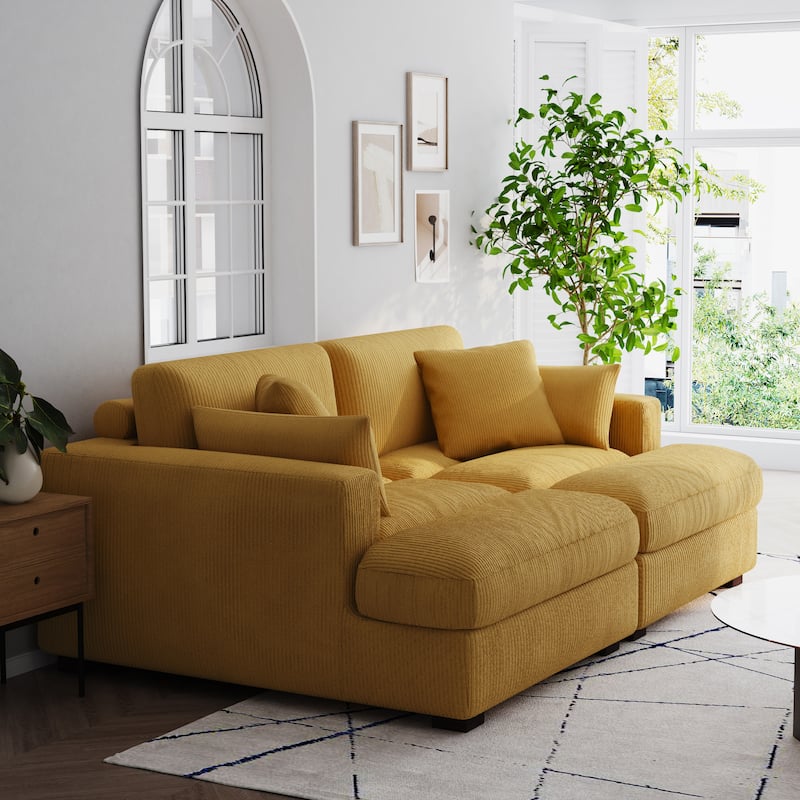 Navaeh Corduroy Modular Sectional Sofa Large Couch Sleeper Chaise