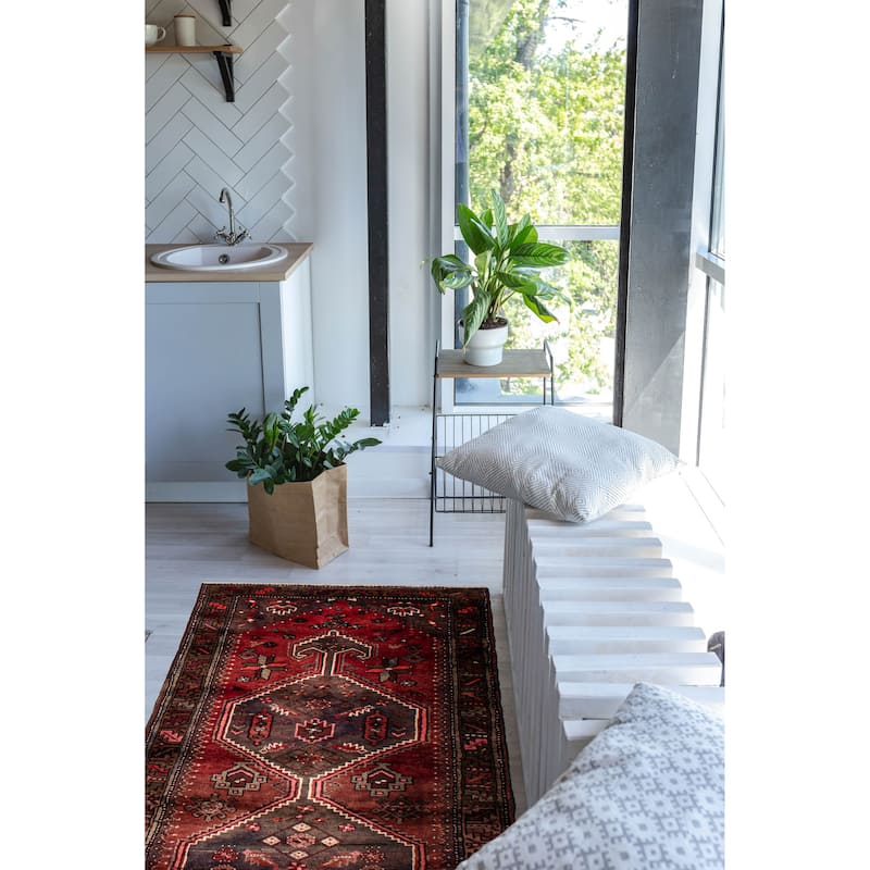 ECARPETGALLERY Hand-knotted Konya Anatolian Red Wool Rug - 3'6 x 9'7