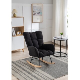 Rocking Chair, Soft Teddy Velvet Fabric Rocking Chair for Nursery - Bed ...