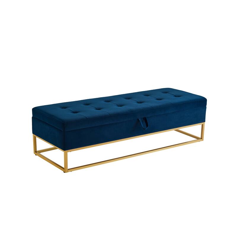 58.6" Bed Bench Metal Base with Storage