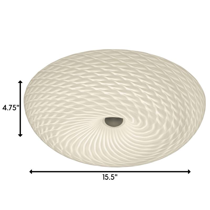 Varaluz Swirled Flush Mount - French Feather - 15.5"W x 4.75"H
