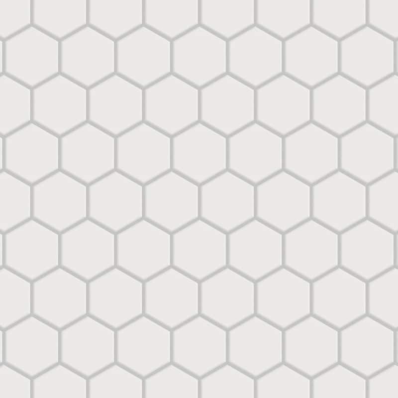 Merola Tile Gotham 2" Hex White 11-1/8" x 12-5/8" Porcelain Floor and Wall Tile