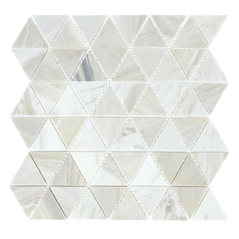 Daltile Pietra Divina 2" Marble Natural Stone Triangle Mosaic in Polished & Honed (10 PC Per Carton) (9.60 SQFT Per Carton)