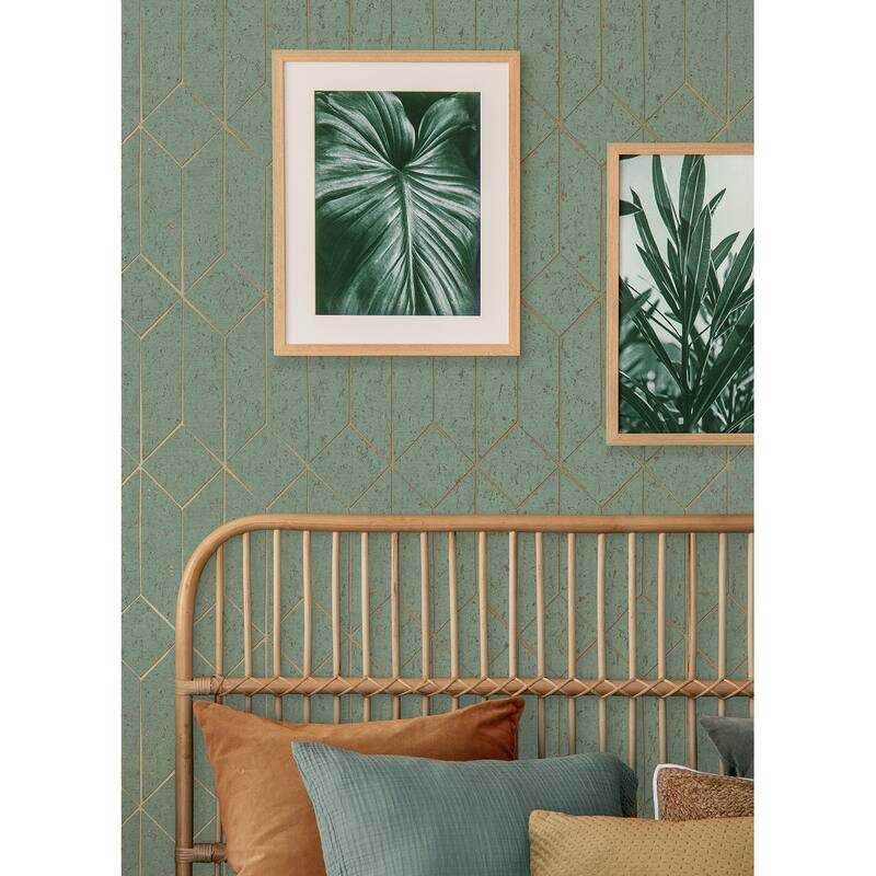 Advantage Hayden Mint Concrete Trellis Wallpaper