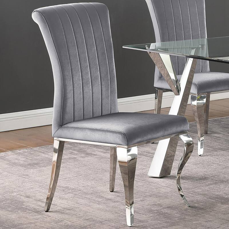 Upholstered Side Chairs with Metal Legs(Set of 4)