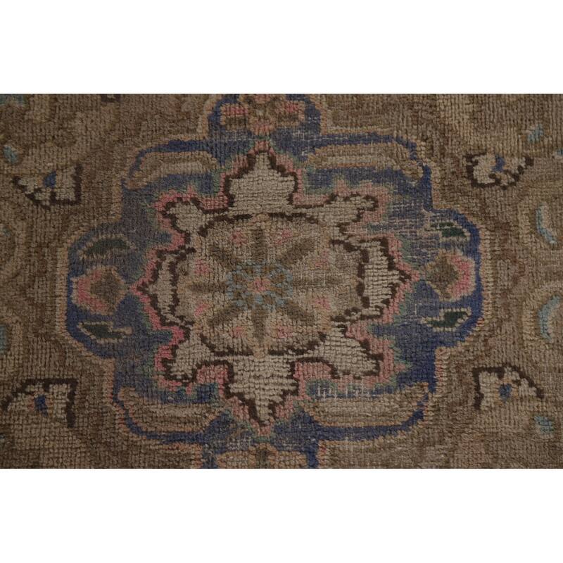 Hand Knotted Oriental 100% Wool Carpet Traditional Floral Peach Kashmar Area Rug - 12' 7'' X 9' 6''