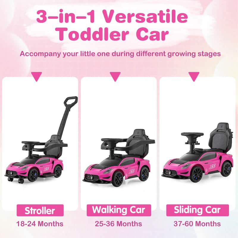 Costway 3-in-1 Ride on Push Car Maserati Licensed Foot to Floor Kids - See Details
