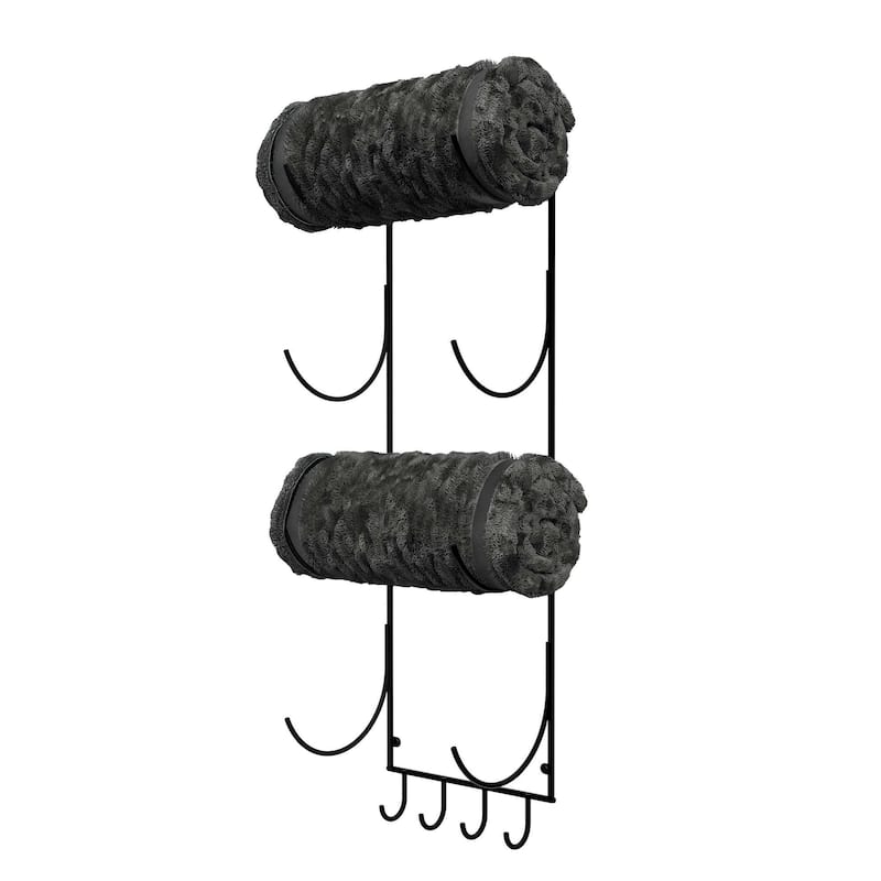 Wallniture Boto Towel Rack, Rustic Wall Decor Bathroom Organizer
