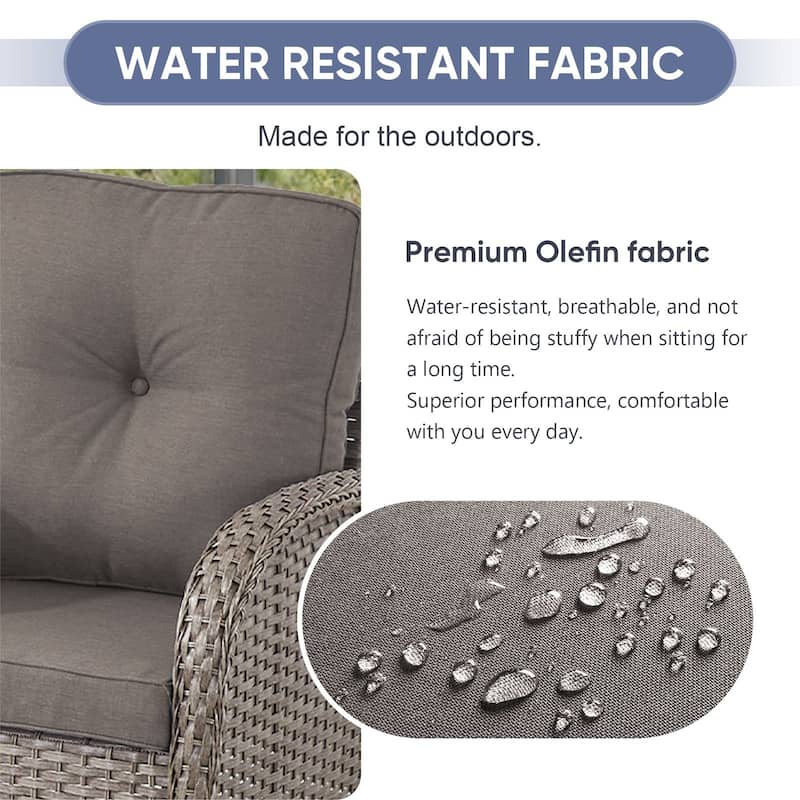 Gymojoy Outdoor Wicker Patio Furniture Chair Set Weather-Resistant