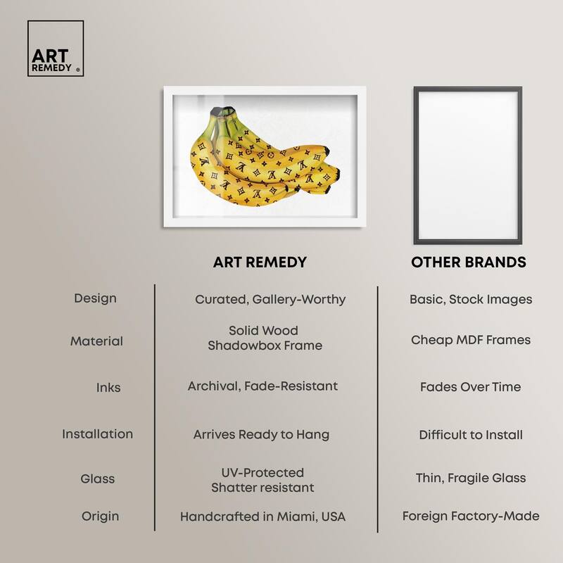 Fashion Bananas III Shadowbox by Art Remedy