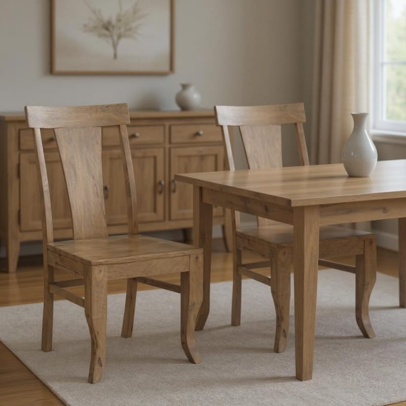 HomeRoots Set of Two Brown Solid Wood Slat Back Dining Side Chairs - 18 in. x 39 in. x 18 in. - 18 in. x 39 in.  x 18 in. - Set of 2