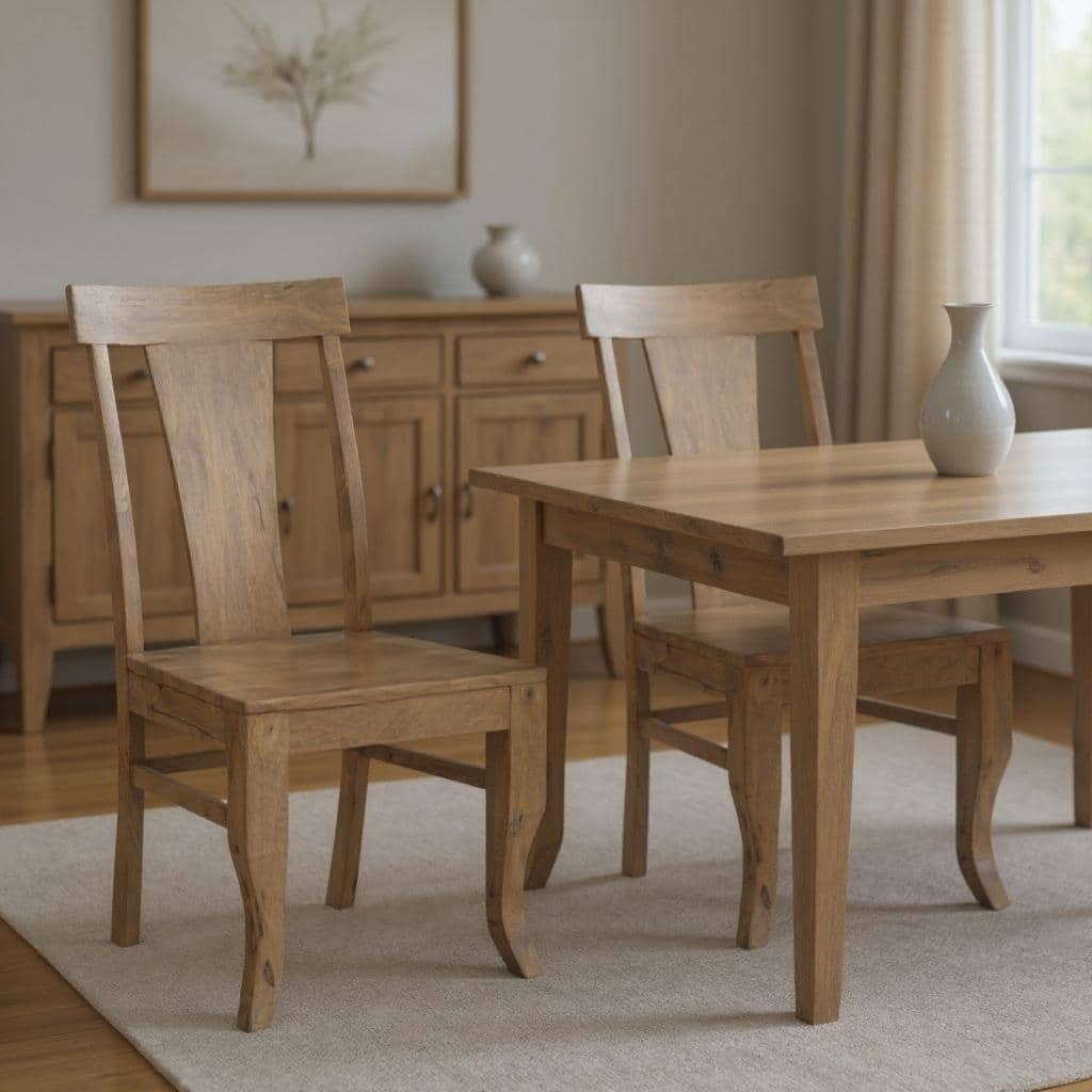 HomeRoots Set of Two Brown Solid Wood Slat Back Dining Side Chairs - 18 in. x 39 in. x 18 in.