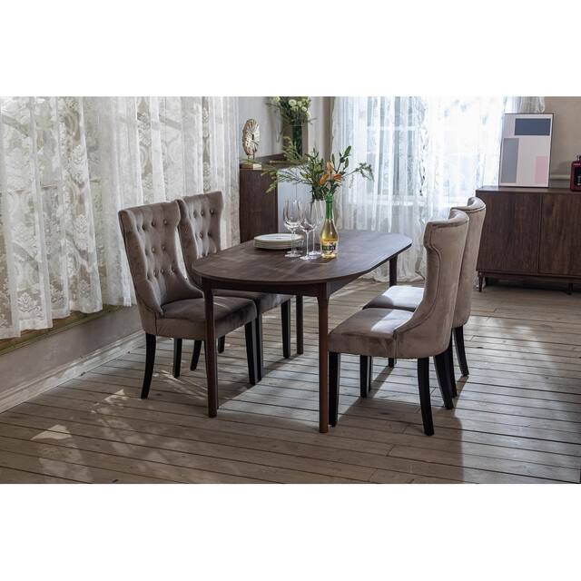 Farmhouse Dining Table Extendable for Dining Room,Oval Tabletop, Seat 4-6 (Chairs Excluded)