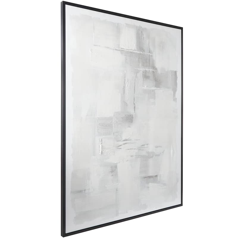Canvas Contemporary Abstract Framed Wall Art with Black Frame