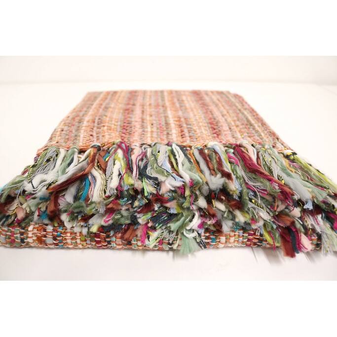 Home&Manor Handcrafted Wool & Cotton Throw Blanket Ember Bloom