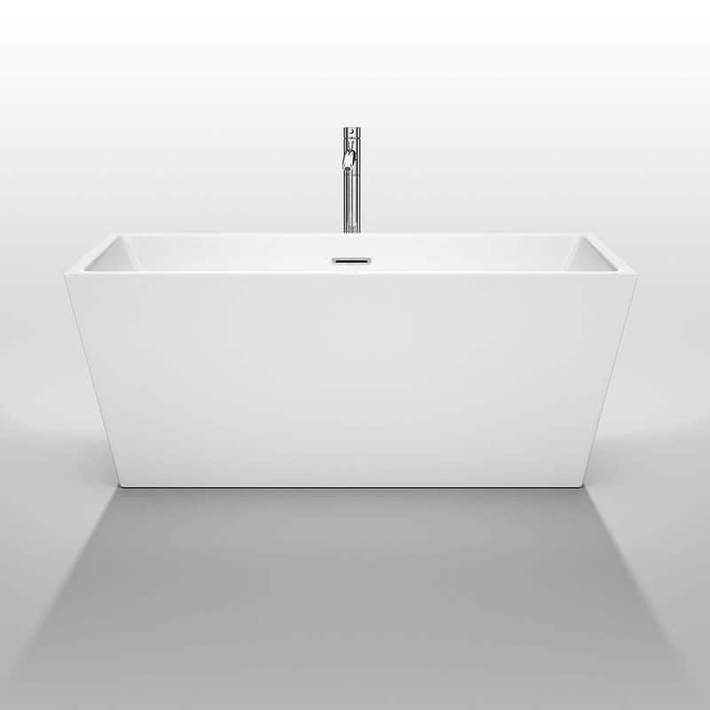 Wyndham Collection Sara 59" Free Standing Acrylic Soaking Tub with