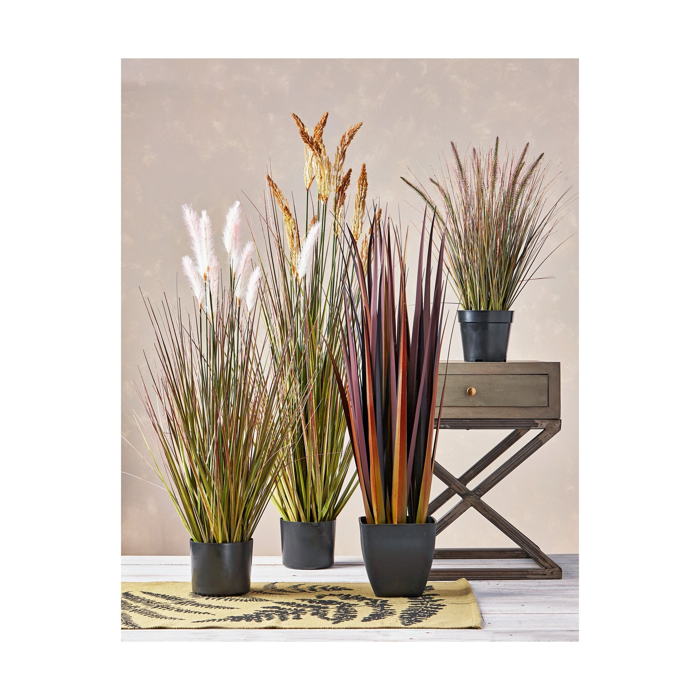 Foxtail Grass Artificial Stems and Leaf Sprays Green Multi PVC 36