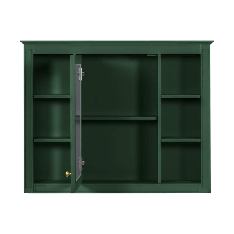 36 inch MDF Bathroom Vanity with Medicine Cabinet, Mirror Cabinet - 36" x 33" x 18"