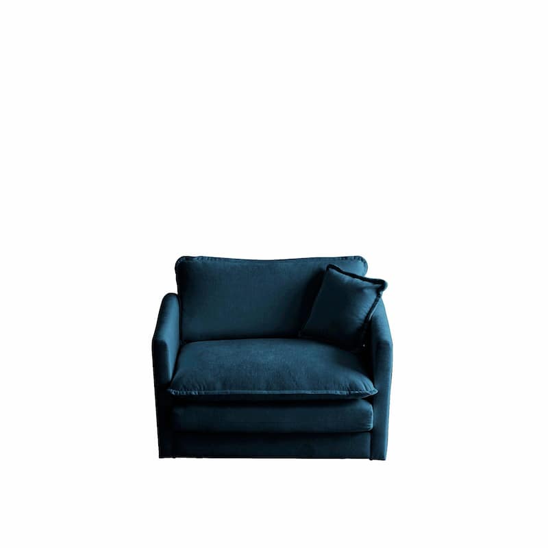 Sturdy Solid Wood Frame Sofa with Chenille Upholstery