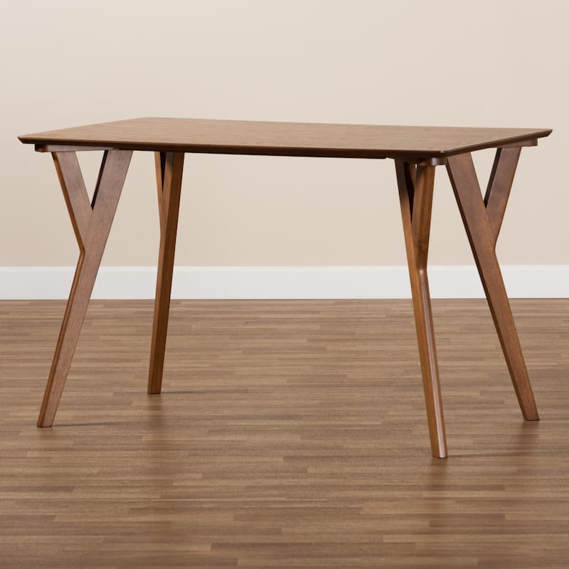 Sahar Walnut Brown Finished Wood Dining Table