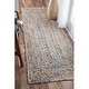 preview thumbnail 10 of 14, Nuloom Eliz Braided Denim and Jute Area Rug 2' 6" x 6' - Blue
