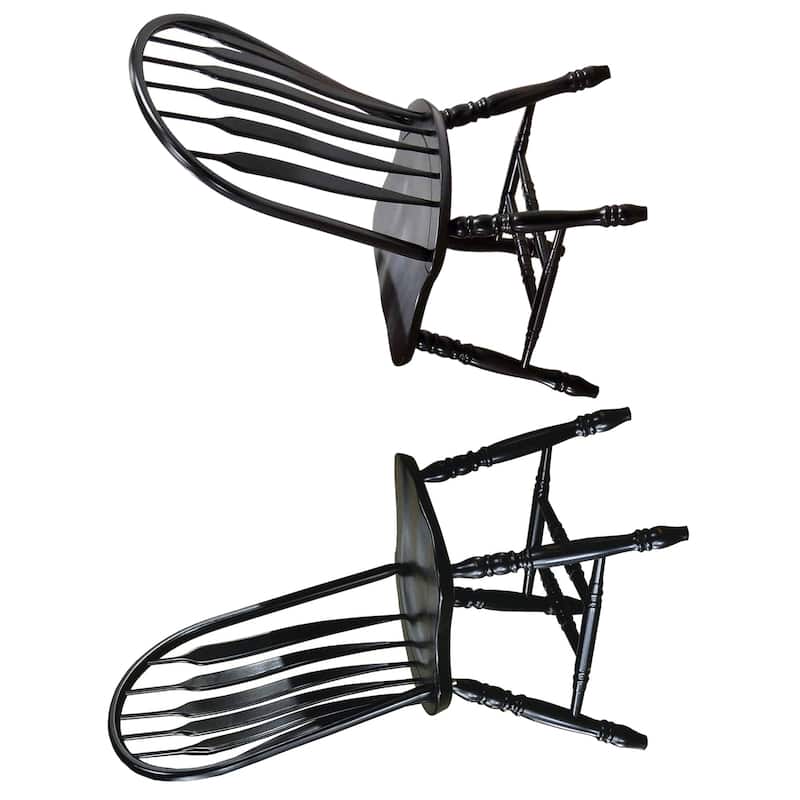 Distressed Wooden Side Chairs - 41" - Black - Set of 2
