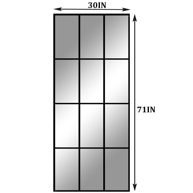 Windowpane Full Length Metal Wall Mirror