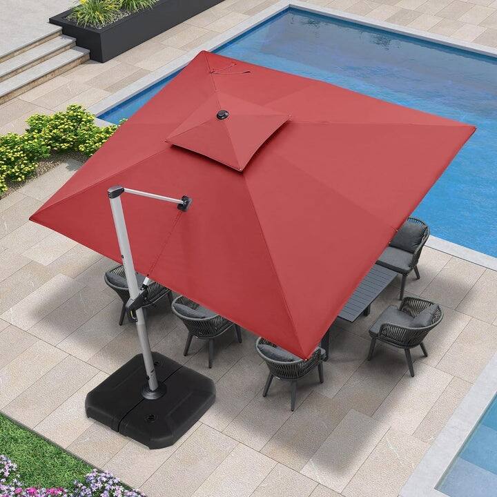PURPLE LEAF Double Top 9x11/9x12/10x12/10x13ft Rectangle Umbrella Large Cantilever Outdoor Classic Umbrella