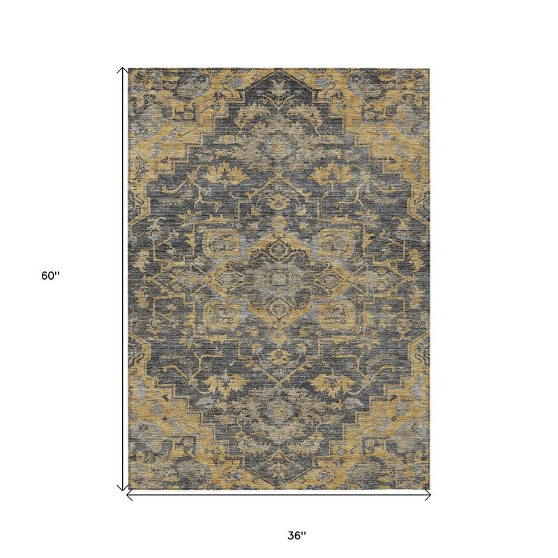 HomeRoots Oriental Traditional Rectangle Outdoor Rug