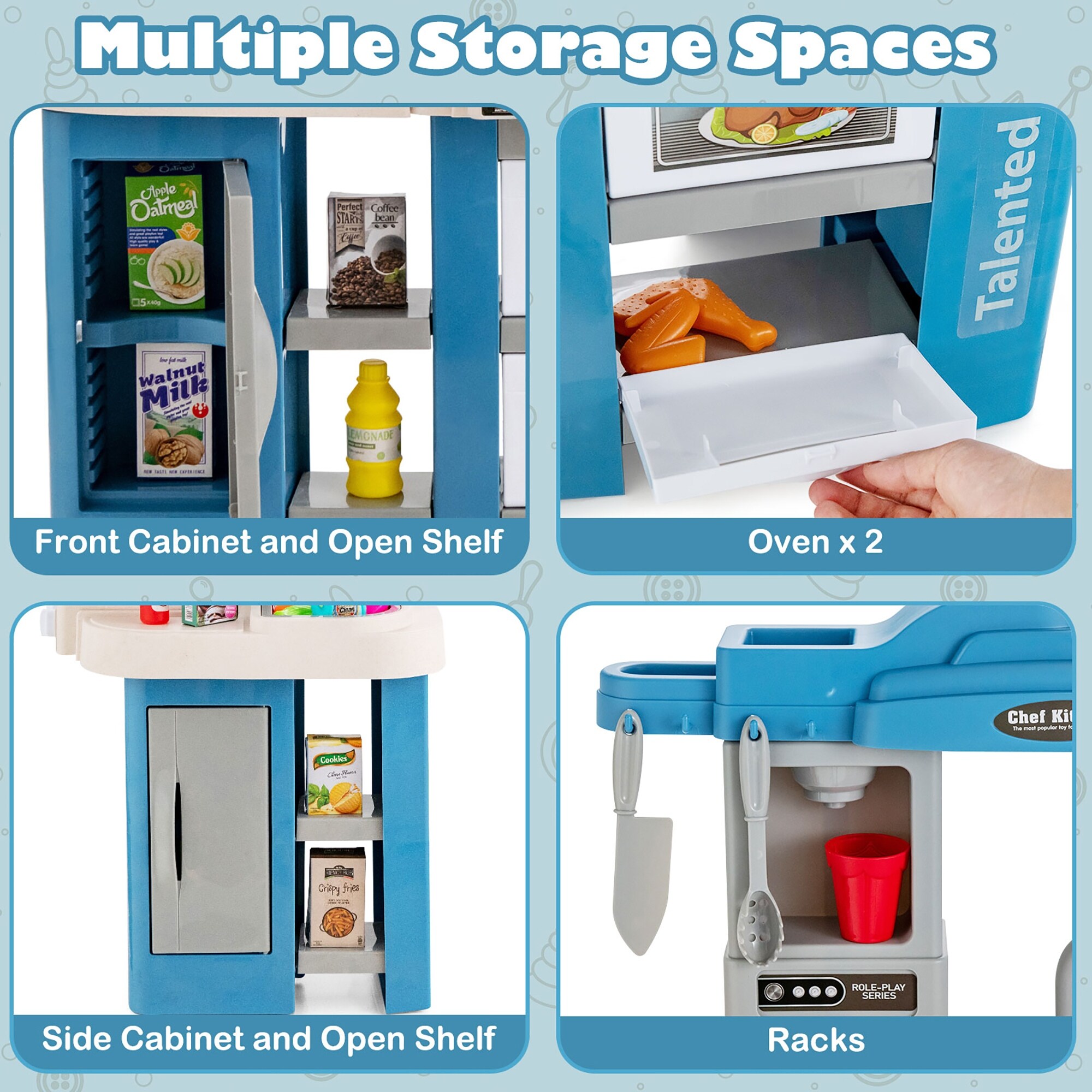 マスダヤ PLAY & TIME Kitchen キッチン Costway Children's Indoor Playset: 2 in 1 Kids Play Kitchen