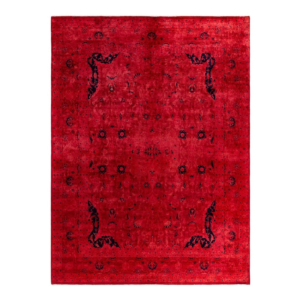 Contemporary Overdyed Wool Hand Knotted Area Rug - 9' 1" x 11' 10"