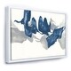 preview thumbnail 6 of 6, Designart 'Gouache Sapphire on Gray' Modern & Contemporary Framed Canvas - Blue