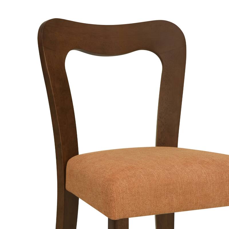 Dining Chairs Set of 2, Fabric Upholstered Dining Room Chairs Kitchen Side Chairs with Padded Seat and Open Back