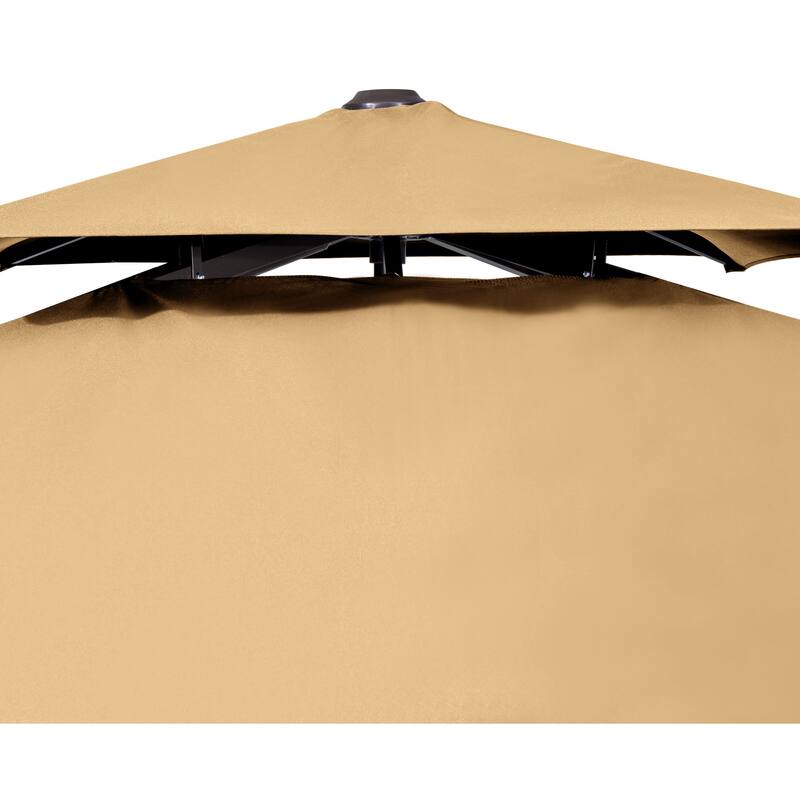 10 x 13 Feet Double Top Rectangular Rotating Patio Offset Cantilever Umbrella with Crank