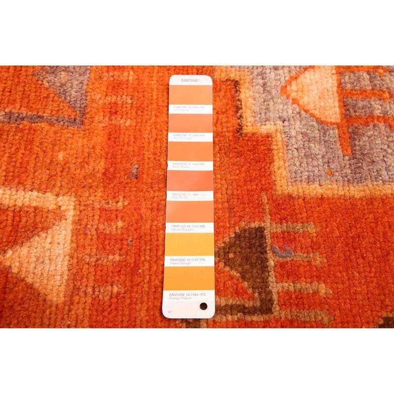 ECARPETGALLERY Hand-knotted Melis Vintage Orange Wool Rug - 5'3 x 9'5