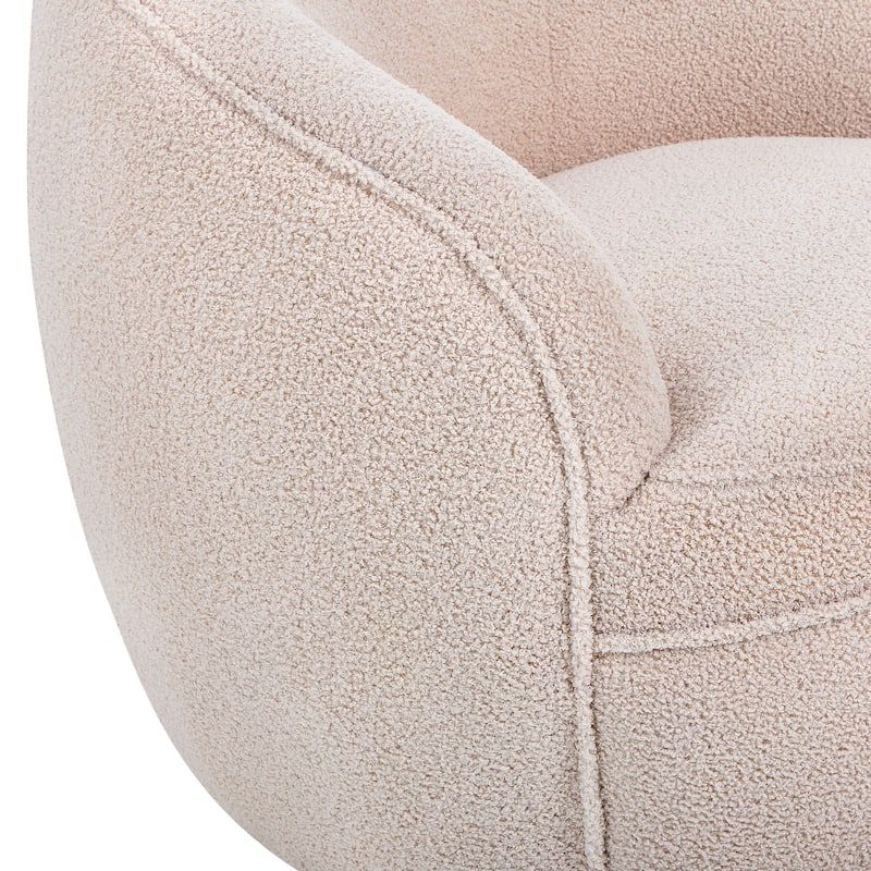 Swivel Single Lounge Sofa Plush Barrel Chair with Thick Foam Padding, Round Armchair Accent Chair Club Chair