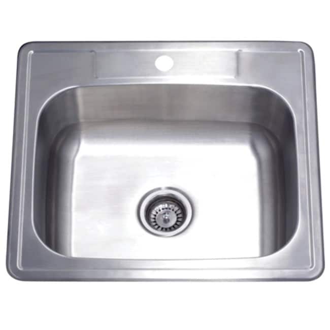 Kingston Brass Studio 25" Single Basin Stainless Steel Kitchen Sink