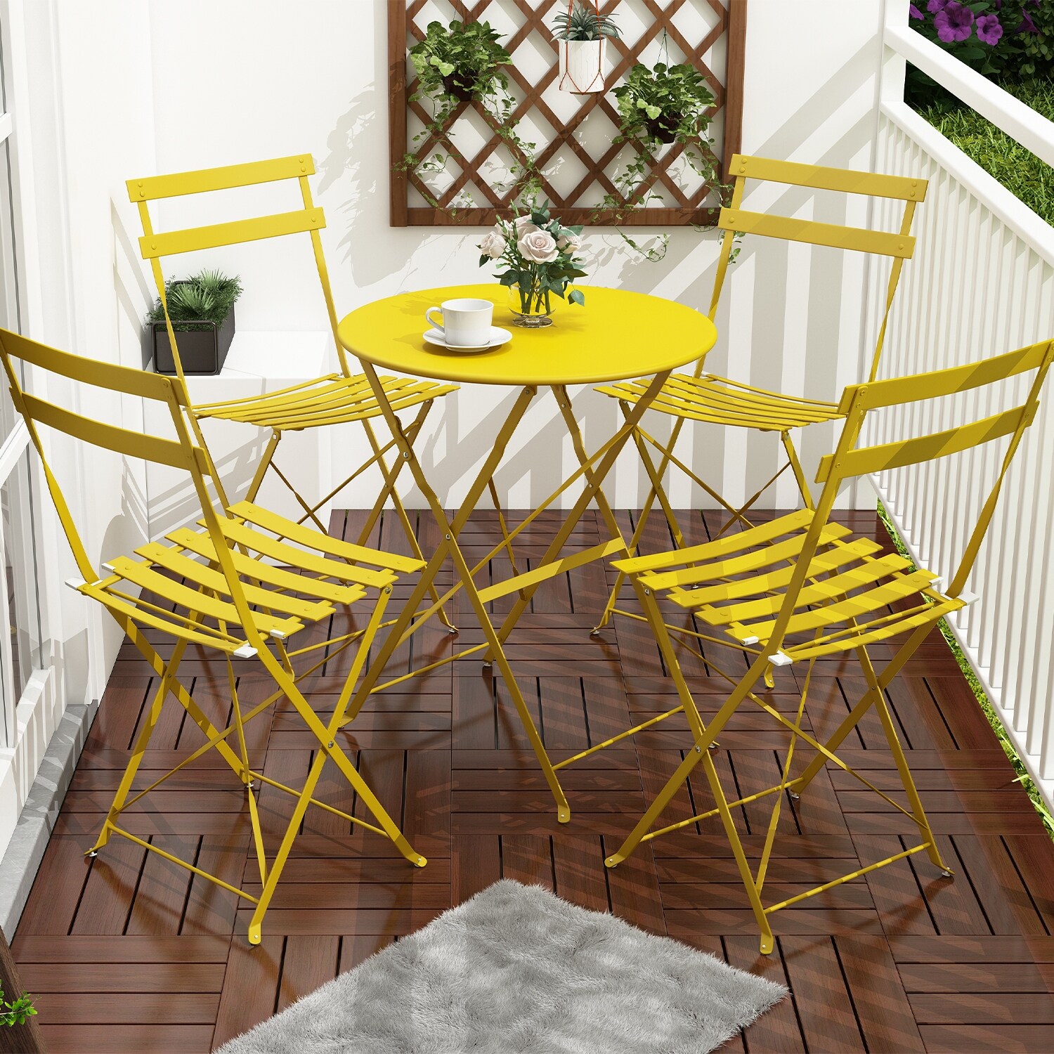 Yellow metal bistro sale set