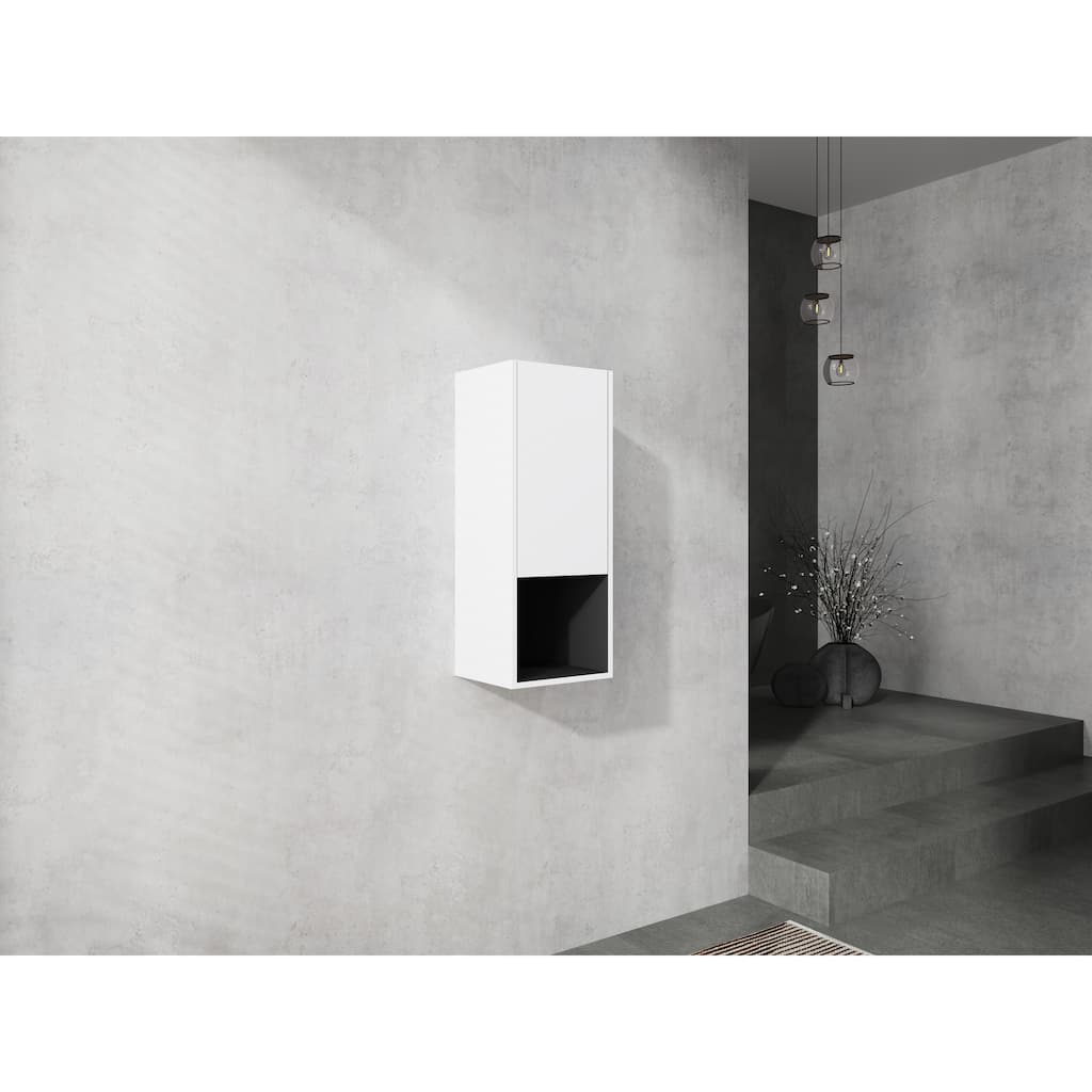 12" Bathroom Side Cabinet,Soft Close Doors,Float Mounting Design