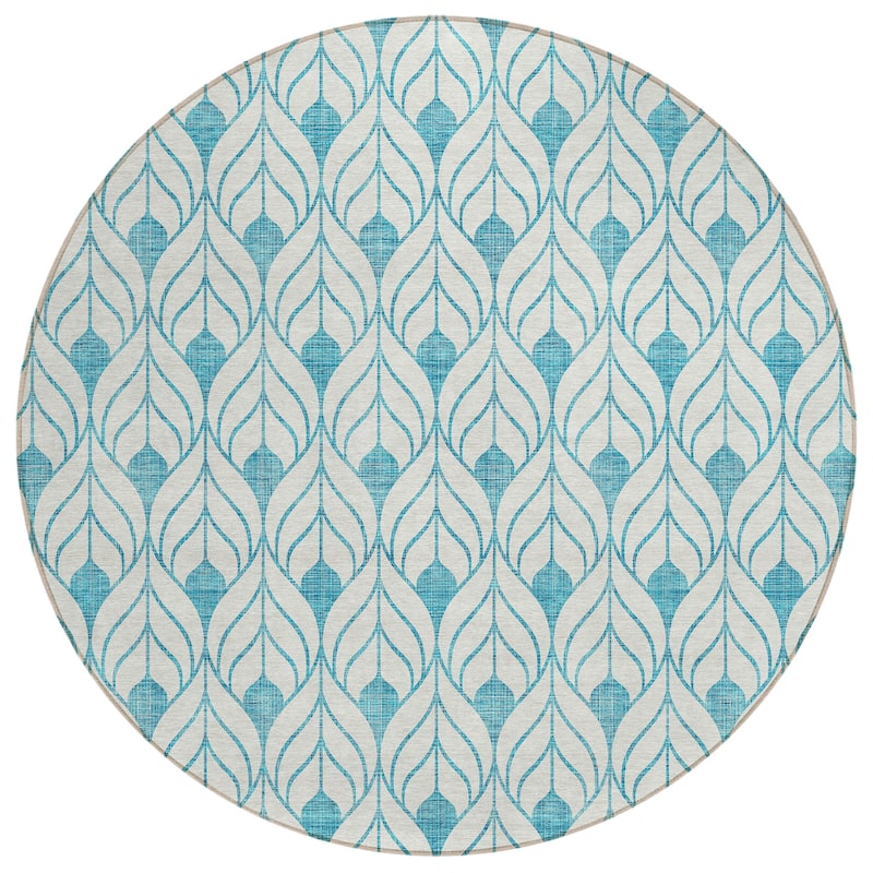 Machine Washable Indoor/ Outdoor Chantille Contempoary Geo Rug