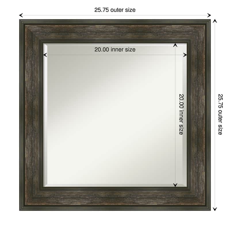 Beveled Wall Mirror - Rail Rustic Char Frame - Rail Rustic Char
