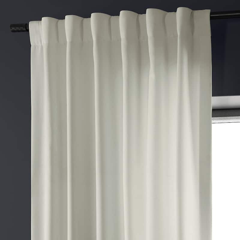 Exclusive Fabrics Italian Faux Linen Room Darkening Curtains (1 Panel) - Sophisticated Drapery for Versatile Décor - 50 X 108 - Magnolia Off White