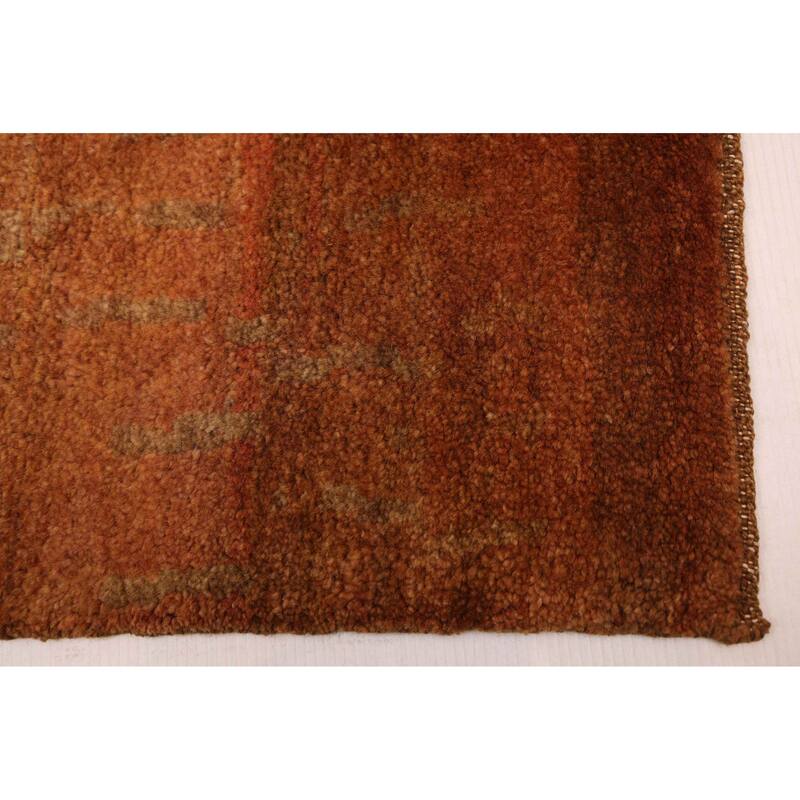 ECARPETGALLERY Hand-knotted Tangier Burnt Orange Wool Rug - 5'1 x 6'9