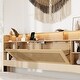 preview thumbnail 5 of 5, Queen Upholstered Bed Frame with Storage Headboard, 2 Drawers, RGB LED, Charging Ports, Heavy Duty, Noise-Free Design, Natural