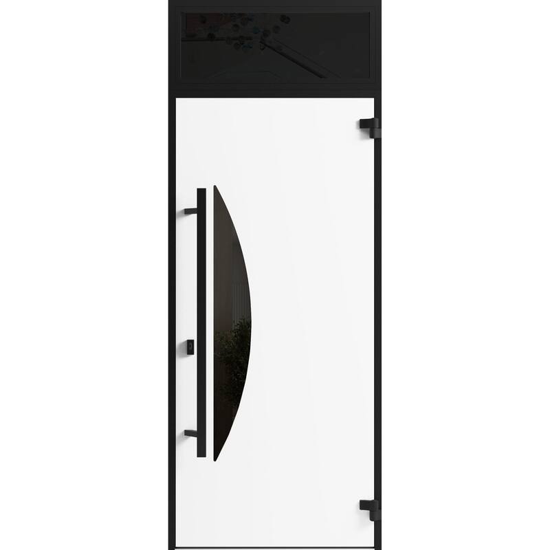 Front Exterior Prehung Steel Door Ronex 1077 Teak Entry Metal Painted W36xH80 Left hand Inswing