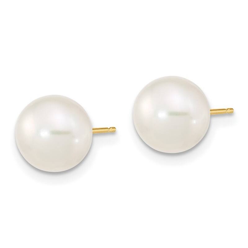 Curata 14k Yellow Gold 8-9mm Cultured Pearl Earrings, 7.25"Bracelet and 18"Necklace Set