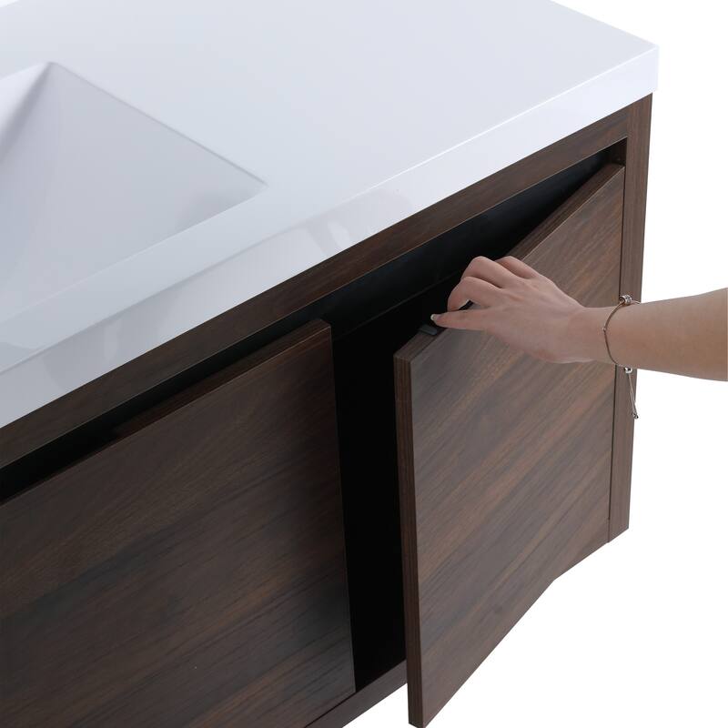 Beingnext 24"/30"/48" Bathroom Vanity with Sink, Floating Bathroom Vanity With Soft Close Door
