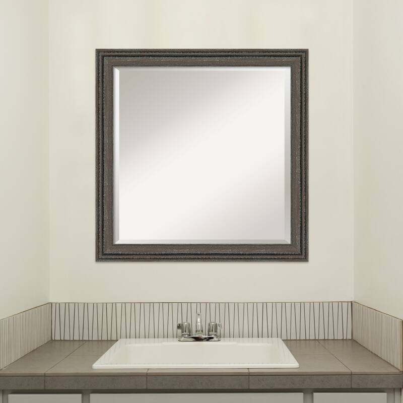 Upcycled Beveled Wood Framed Bathroom Vanity Wall Mirror