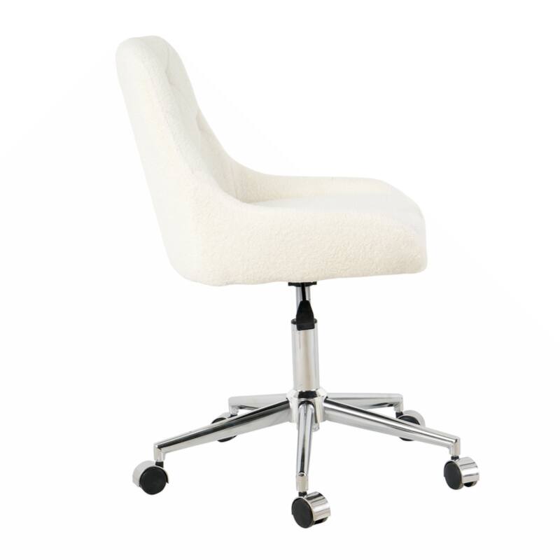 Modern teddy fleece fabric with chrome legs living room furniture dining chair(set of 1)